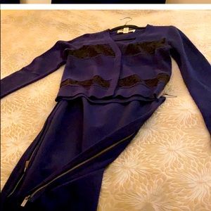 Set- DVF wool sweater and zipper skirt set